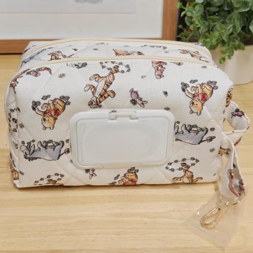 Quilted Winnie the Pooh: Diaper Zipper Pouch