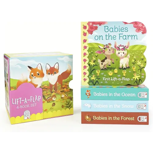 Animal Babies Lift-a-Flap Boxed Gift Set 4-Pack: Babies on the Farm, Babies in the Forest, Babies in the Snow, Babies in the Ocean (Chunky Lift a Flap)