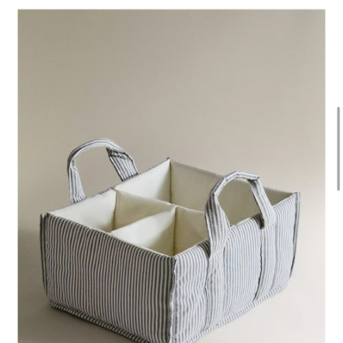 STRIPED BABY CLOTHES ORGANIZER WITH HANDLE