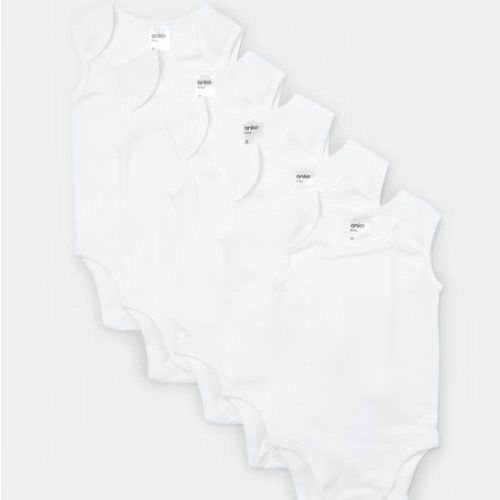 5 Pack Sleeveless Bodysuits