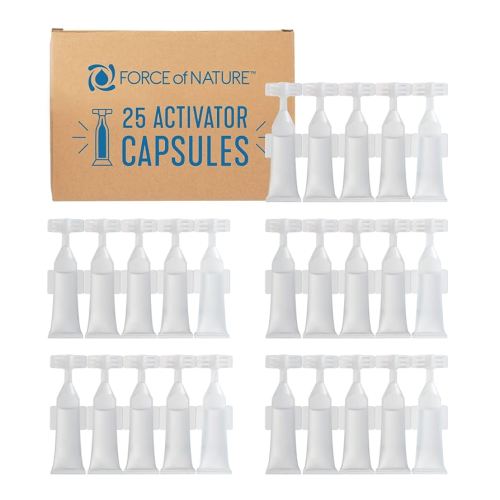 Force of Nature Activator Capsules - Concentrate Refill for Eco-Friendly, All-Purpose Disinfectant Cleaning Spray - Kitchen, Bathroom, Toilet, Glass - Cleaning Supplies, 25 Count (3ml)