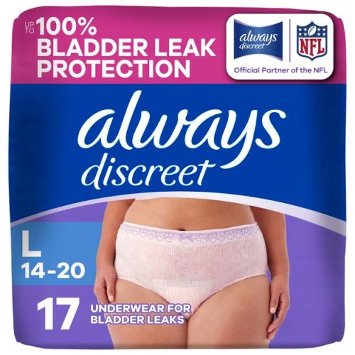 Always Discreet Adult Postpartum Incontinence Underwear for Women - Maximum Protection - Maximum Large - 17ct