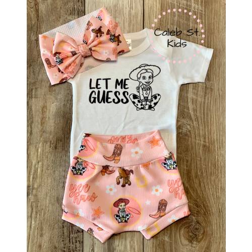 Jessie Baby or Toddler Set / Baby Bummies Biker Shorts / Toy Story Outfit