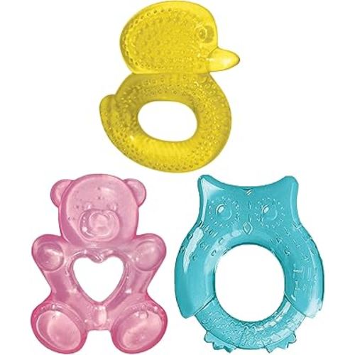 Lulyboo Baby Water Teething Toys for 3-6 Months - BPA-Free Soft Edges, Chilled Fruit Teethers, Animal Shape, Easy to Grasp, Sensory Development, Safe & Gentle Teething Relief