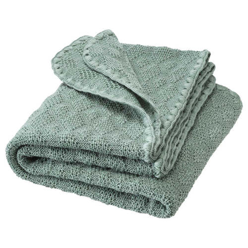 Disana Ajour Knit Baby Blanket Organic Merino Wool – Jade