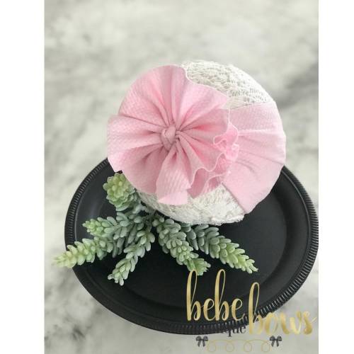 Light Pink Messy Headwrap, Light Pink Baby Bow, Light Pink Baby Bow Headwrap, Baby Head Wrap, Newborn Baby Bow Headband