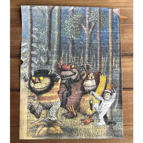 Wild Things Art Print – Vintage Dictionary Page Illustration