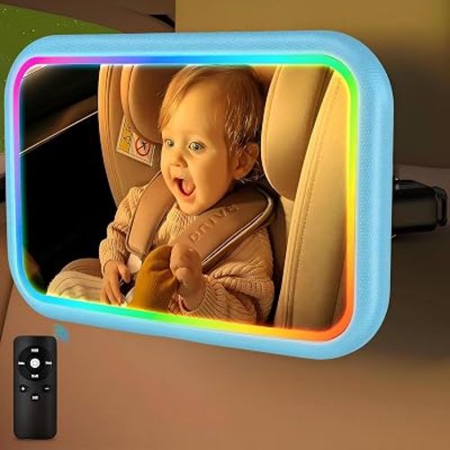 Baby Car Mirror with Light, Blue