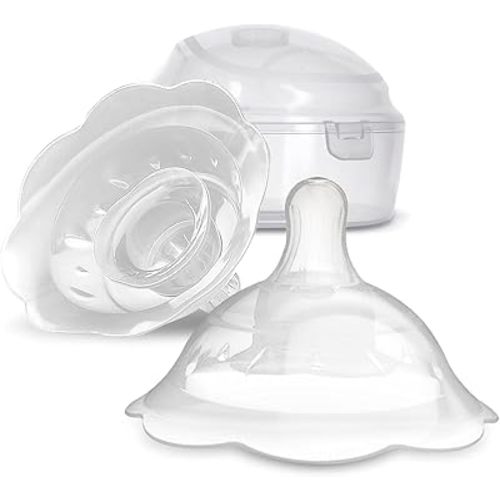 Nipple Shields for Breastfeeding Newborn - 2 Packs,Silicone Nipple Shields Breastfeeding for Baby and Mommy Breast Shell, Nipple Shield,White