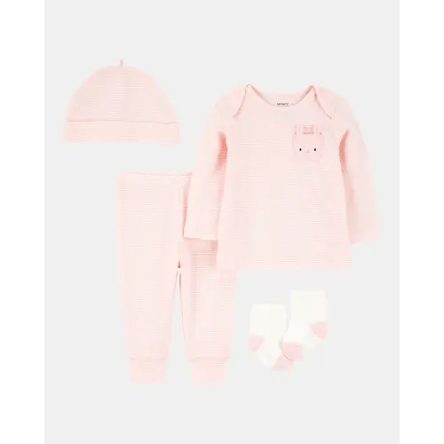 Baby 4-Piece Bunny Outfit Set - Pink/White | Carter's