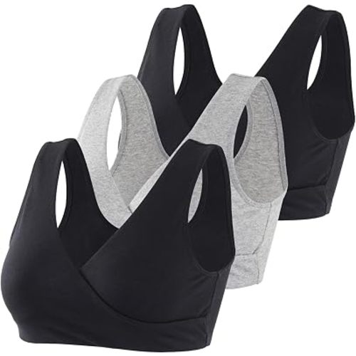 Women's Cotton Wireless Sleep Bra for Nursing and Maternity