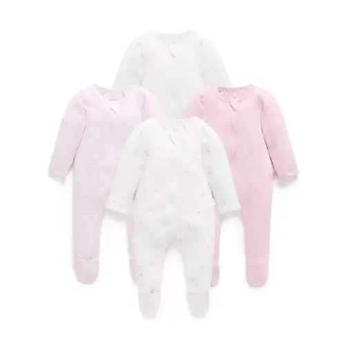 Purebaby
Girls' 4 Pack Zip Footie - Baby