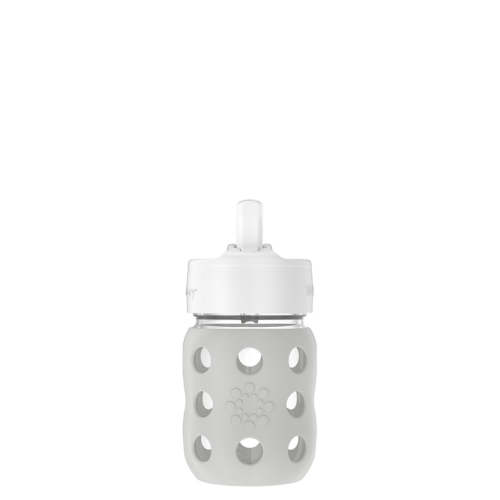 8oz Glass Baby Bottle Pivot Straw Cap