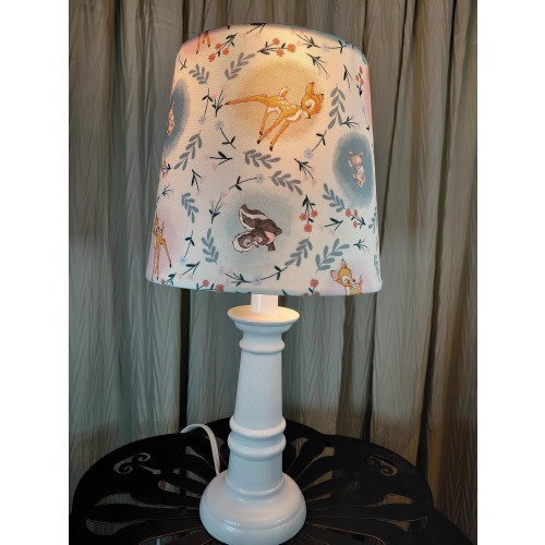 Bambi Nursery accent lamp, Bambi and Thumper baby lamp, baby deer table lamp, dear bunny Nursery child's lamp, baby gift, Woodland lamp