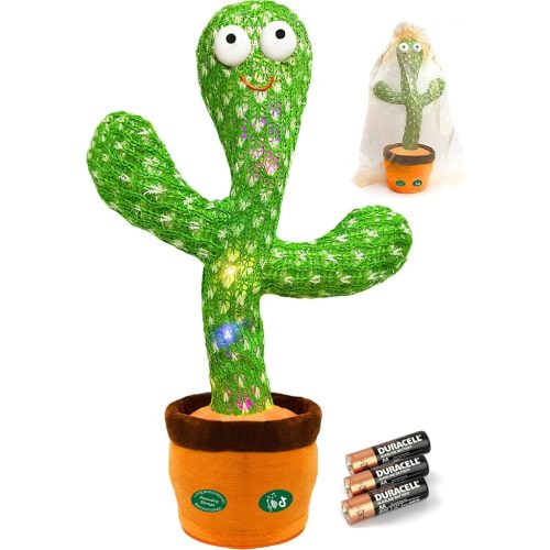 Interactive Baby Toys Dancing Talking Cactus Toy,Funny Gift for Infant 6-18 Months, Singing Musical Record Repeat What You Say Light Up Toy for Toddler 1 2 3 Year Old Boy Girl (Volume Adjustment)