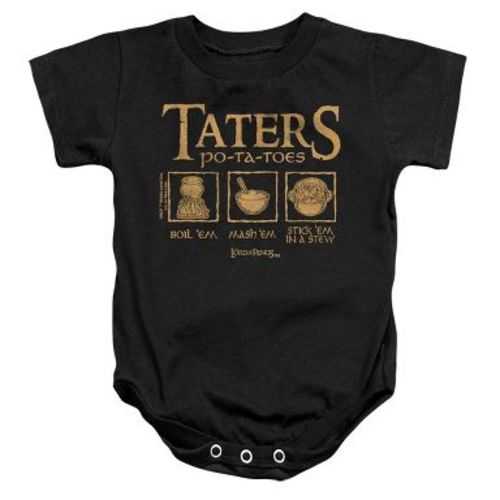 Baby Lord Of The Rings Lord Of The Rings Taters Infant Bodysuit Black 18 Months