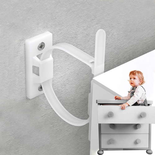 Furniture Straps,Wall Anchors For Furniture,Furniture Anchors For Baby Proofing(10pcs)Furniture anchors,Wall Anchors Protect Toddlers From Furniture Falls,Adjustable Child Safety Harnesses Anti-Shock