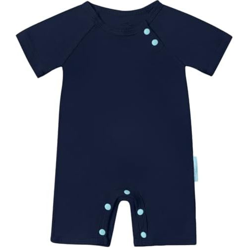 SuperSoft Short Sleeve Baby Romper, Unisex Bamboo Viscose One-piece Summer Pajamas, Boy Girl Footless Jumpsuit Snap Closure