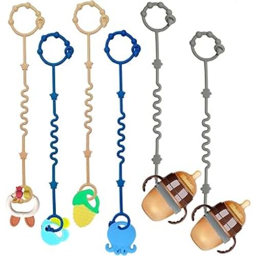 Toy Straps for Baby,RTMOK Silicone Setpacifier Clip,Applies to Car Seat Toy,Teether Toy,High Chair,Stroller Accessories,Baby Toy Clips,Cribs,Rocking Chair