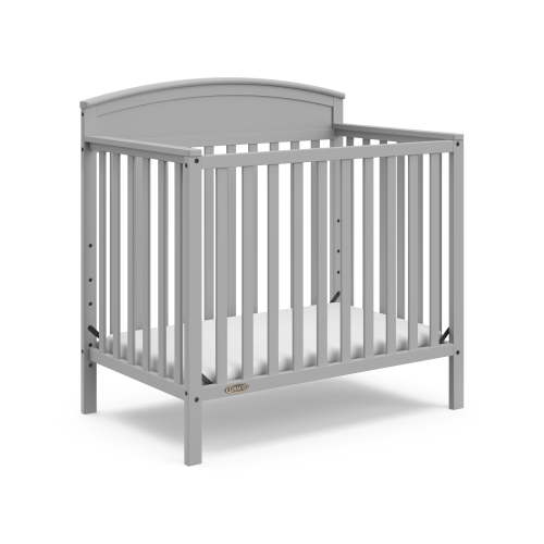 Graco Benton 4-in-1 Convertible Baby Mini Crib, Pebble Gray