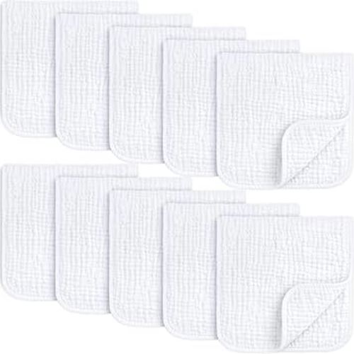Amazon.com: KeaBabies Organic Muslin Burp Cloths Baby Boy, Girl – 10-Pack 100% Cotton Muslin Burping Cloths for Babies, Newborn, 21x10 Large & Absorbent Spit Up Rags, Baby Washcloth, Infant Towels (Soft White) : Baby