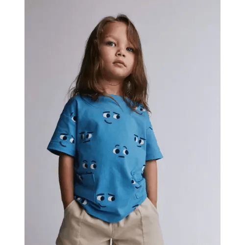 Toddler Otter Pocket Tee in Face Print - Blue - Otter Avenue | Carter's
