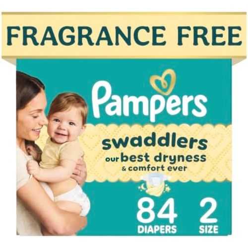 Swaddlers Diapers, Size 2 (10-22 lbs), 84 Count, Absorbent, Keeps Baby Dry and Comfortable, Pediatrician Recommended Skin Safe Disposable Baby Diaper