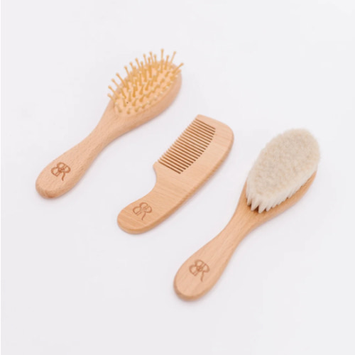 3 Piece Wooden Brush Set