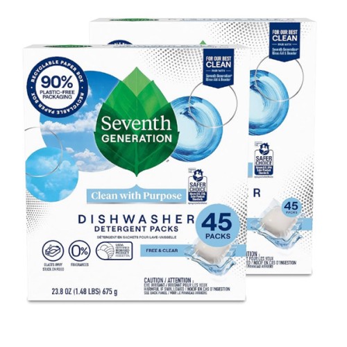 Seventh Generation Dishwasher Detergent Packs, Free & Clear