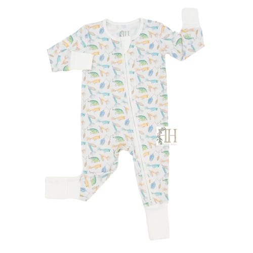 Boys Crank Bait Double Zipper Romper