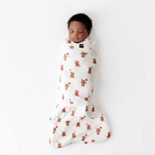 Sleep Bag Swaddler in Bear Hearts 1.0