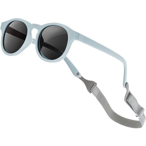 Baby Sunglasses with Strap Polarized Flexible UV400 for Infant Toddler Boys Girls Age 0-24 Months