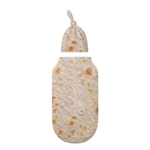 Zufioo Tortilla for Baby Cotton Swaddle Set, Newborn Sleeping Bag and Hat for Baby Boys and Girls-One Size