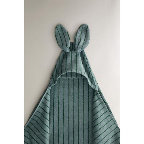 HOODED VELOUR STRIPED BATH TOWEL - Blue | ZARA United States