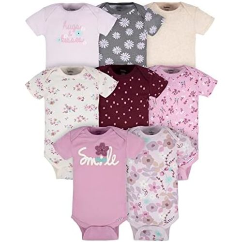 Gerber Baby Girls' 8-pack Short Sleeve Onesies Bodysuits