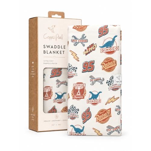 Copper Pearl Swaddle Blankets for Newborns | Soft Stretchy Receiving Blankets for Boys and Girls | Large 46 x 46 Inch Baby Blankets | Lightweight and Breathable Swaddles |Disney Pixar Bumper Stickers