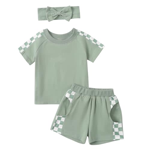 AMAWMW Infant Baby Girl Clothes Long Sleeve Loose Sweatshirts Pockets Pants Headband Outfits Fall Winter Spring Gift