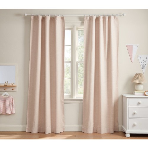 Evelyn Linen Kids Blackout Curtain | Pottery Barn Kids