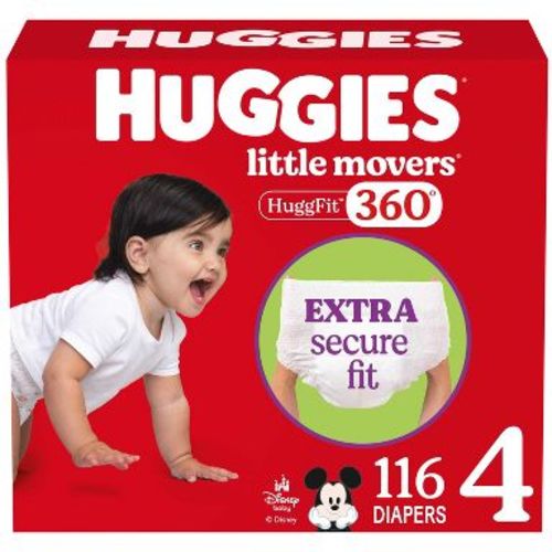 Huggies Little Movers 360 Pull On Diapers - Size 4 - 116ct