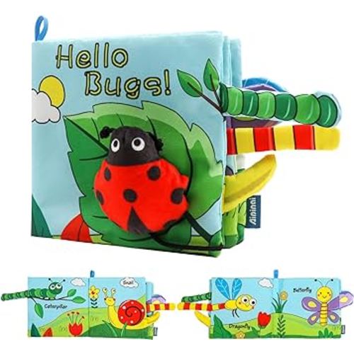 Soft Baby Books High Contrast Toy, Touch and Feel Crinkle Cloth Book Infant Toy with Non-Toxic Fabrics, Baby Shower, Thank You Gifts for Newborn Boys and Girls 0-6-12 Months