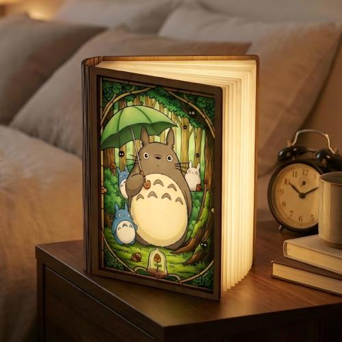Totoro Book Lamp, Ghibli Decor, Folding LED Light