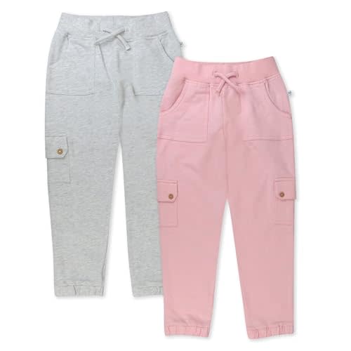 HonestBaby Baby 2-Pack Easy Fit Cargo Sweat Pant 100% Organic Cotton Baby, Toddler, Boys, Girls, Unisex