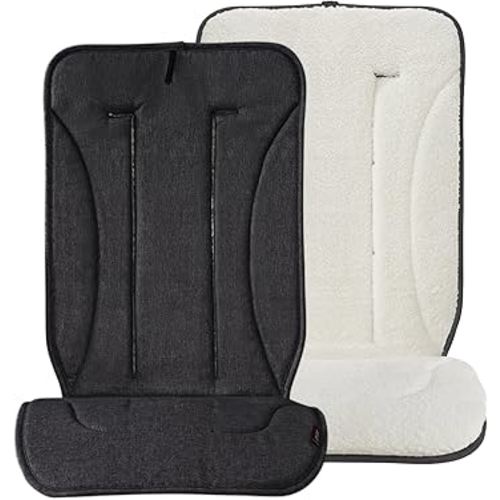 Momcozy Reversible Stroller Cushion | Universal Breathable Stroller Liner | Winter Warm Car Seat Liners | Crib Carriage Cushion Pad | Plush for Winter Use &Soft Fabric for All-Season Comfort