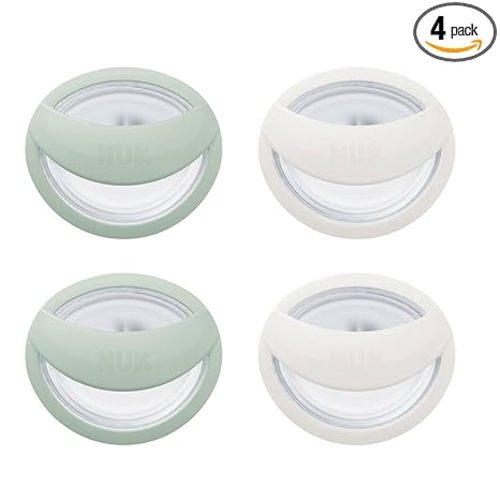 NUK Perfect Match Silicone Newborn Pacifier, for Ages 0-6m, 4 Pack, Green & White