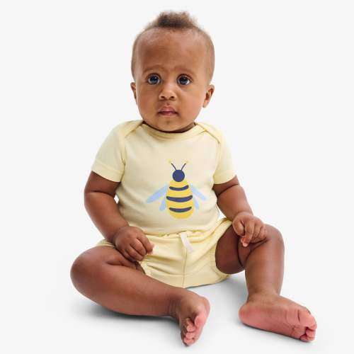 Organic short sleeve bumblebee babysuit | Primary.com