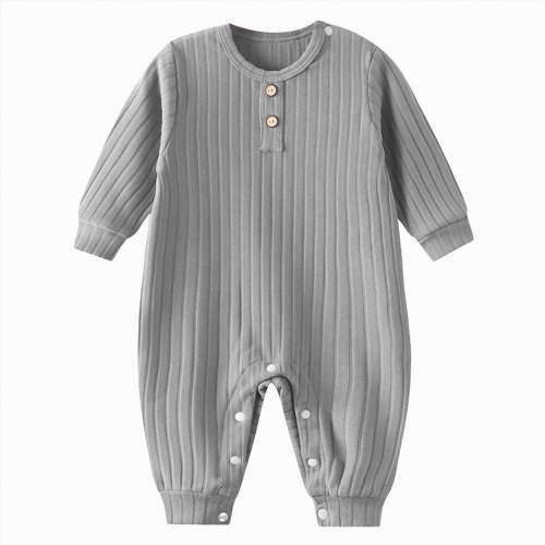 Kogui Newborn Clothes Footless Long/Short Sleeve Baby Romper with Zipper Infant Sleepwear 0 3 6 9 12 18 24 Months (Grey,Newborn)