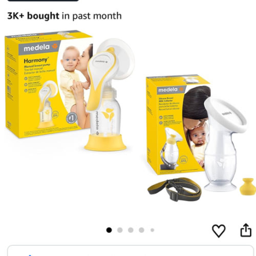 Medela Perfect Pair Bundle with Medela Harmony Manual Breast Pump & Silicone Breast Milk Collector, Lightweight and Discreet, Made Without BPA