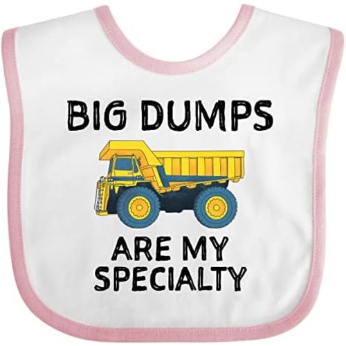 inktastic Big Dumps Are My Specialty - Funny and Cute Baby Dump Truck Baby Bib