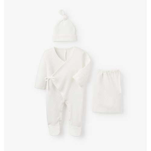 Organic Cotton Pointelle Layette 2 Pc Gift Set