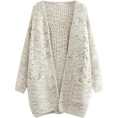 futurino Knit Cardigan Women's Chunky Open Front Outwear Cover Up with Pockets